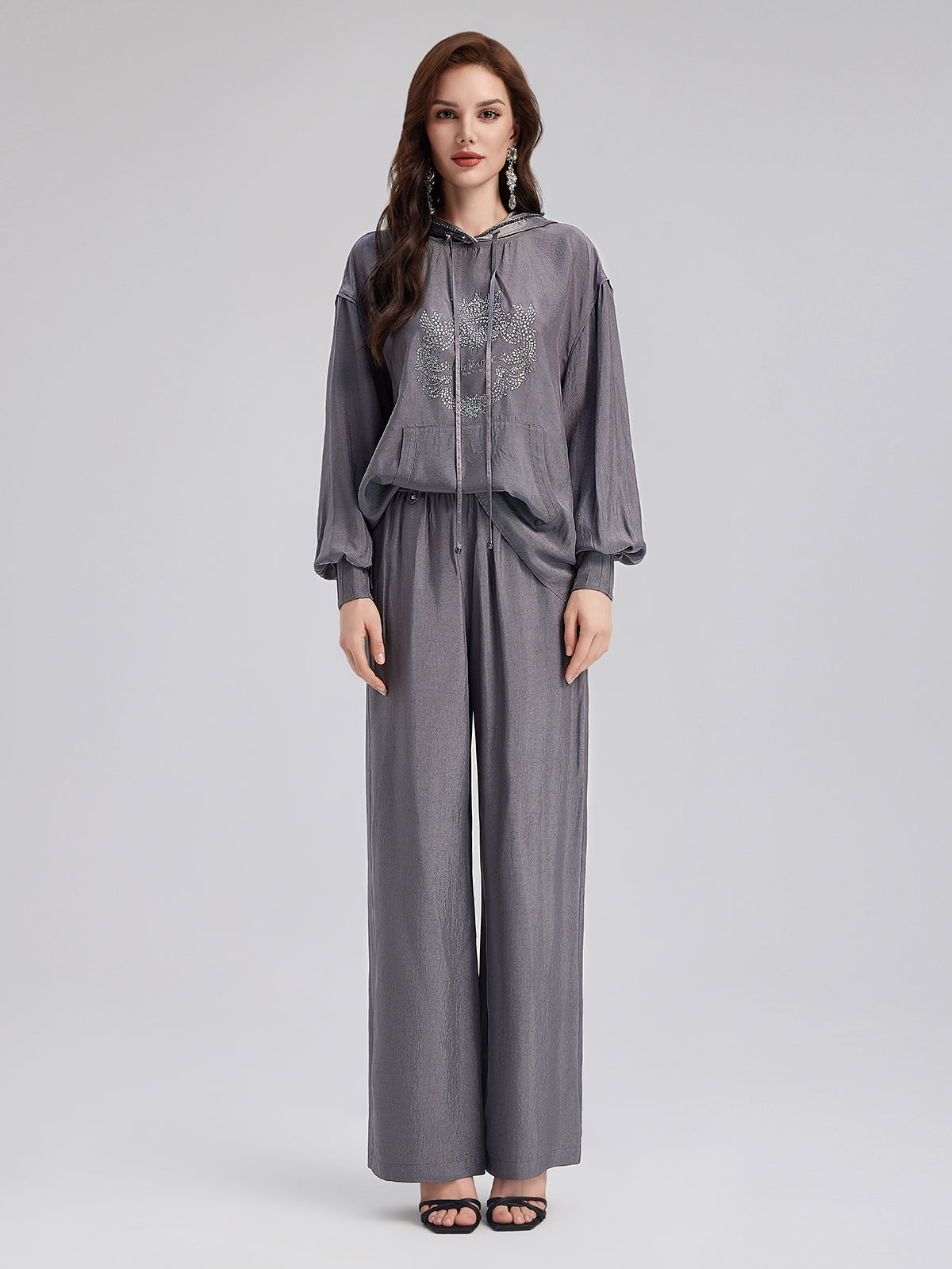 Relaxed Acetate Straight-Leg Pants