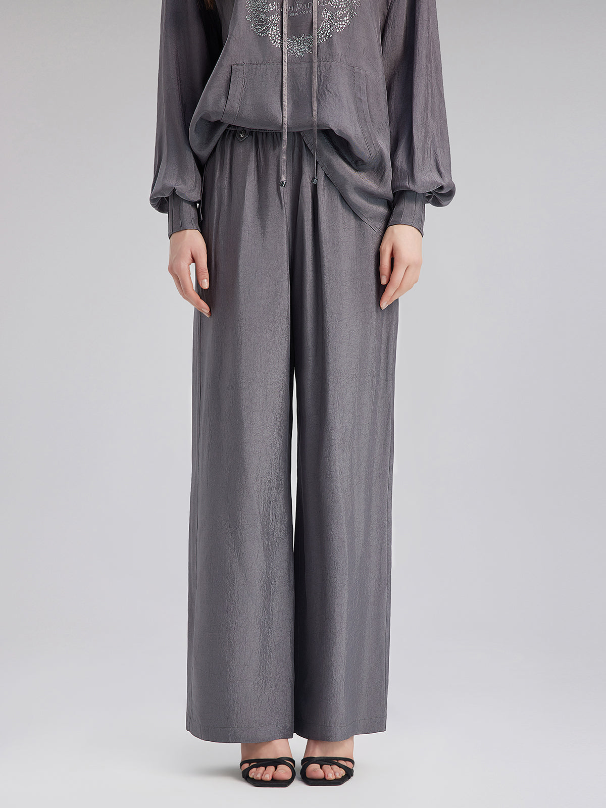 Relaxed Acetate Straight-Leg Pants
