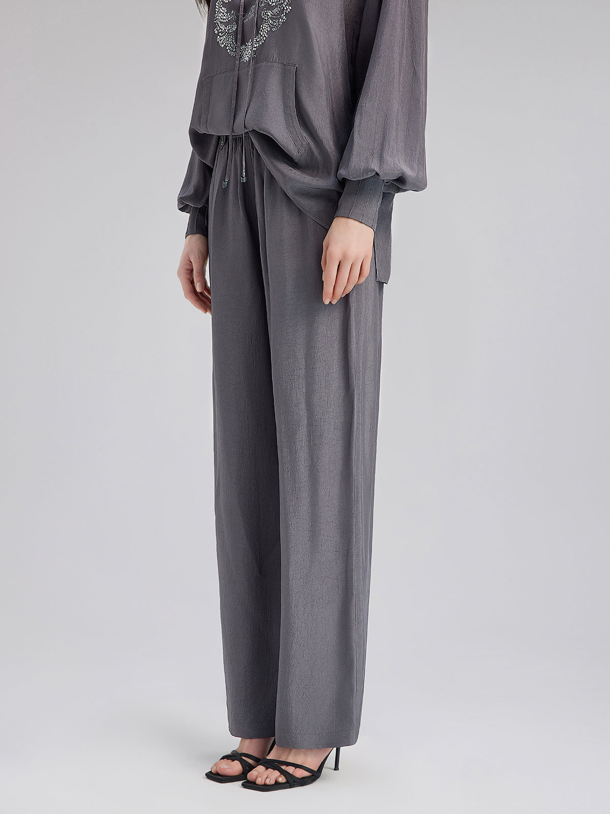 Relaxed Acetate Straight-Leg Pants