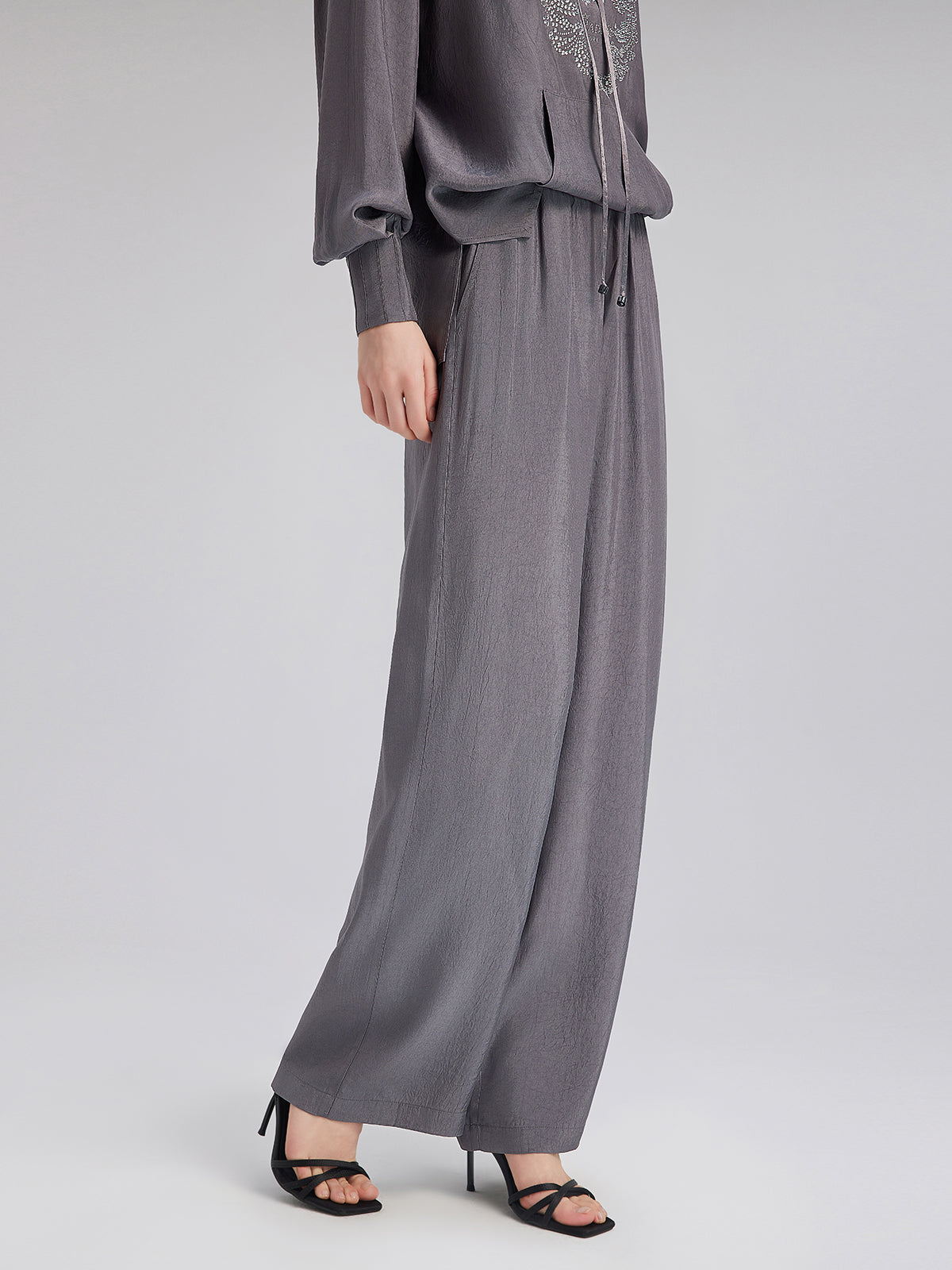 Relaxed Acetate Straight-Leg Pants