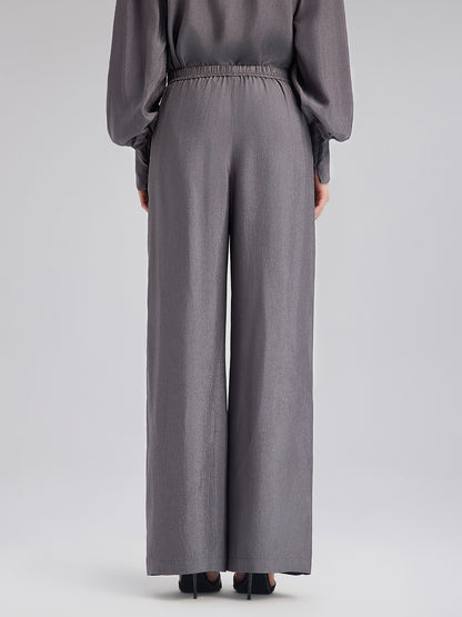 Relaxed Acetate Straight-Leg Pants