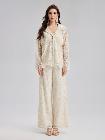 Lace Hooded Elegant Jacket
