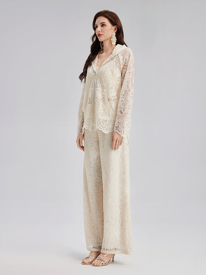 Lace Hooded Elegant Jacket