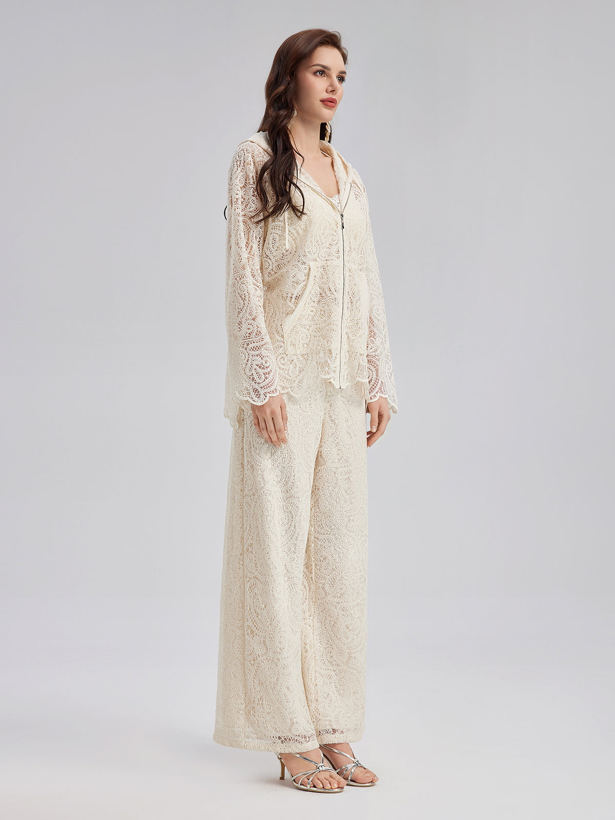 Lace Hooded Elegant Jacket