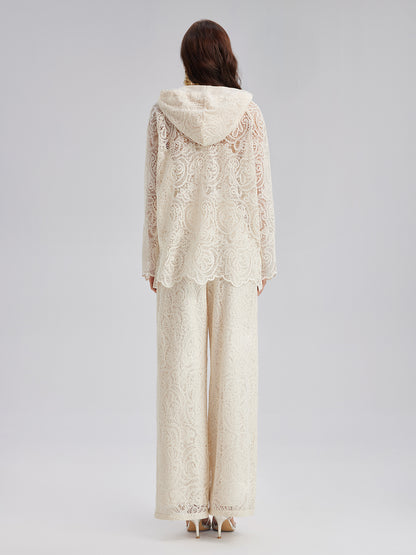 Lace Hooded Elegant Jacket