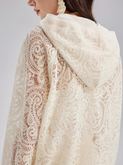 Lace Hooded Elegant Jacket