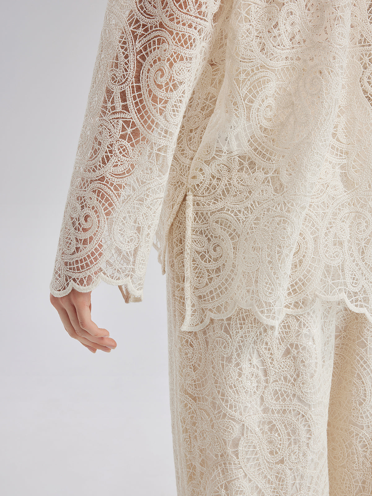 Lace Hooded Elegant Jacket