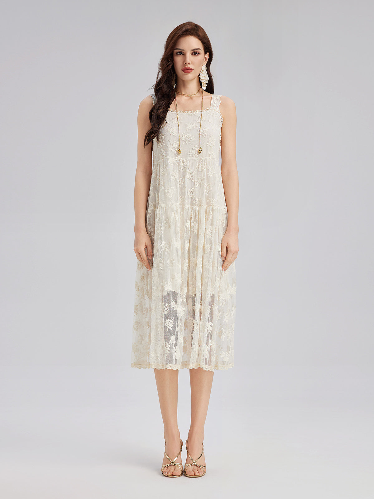 Hooded Lace Embroidered Set