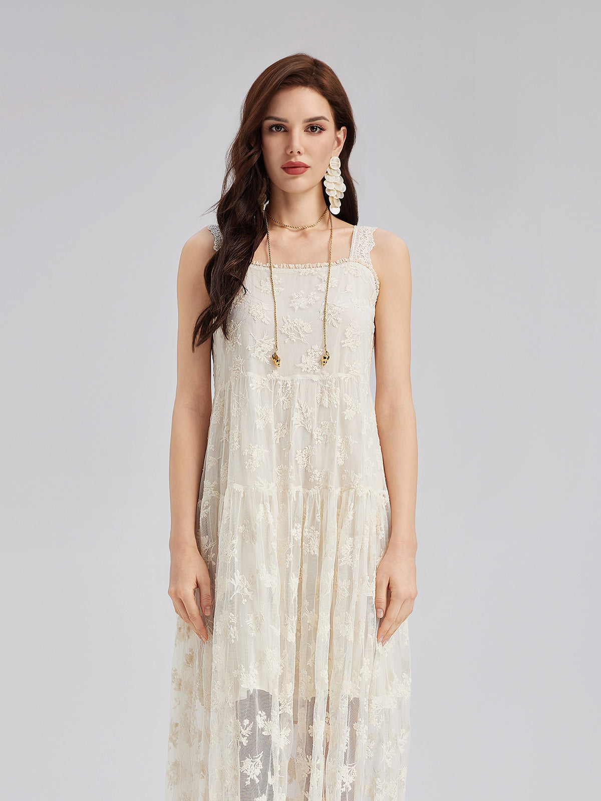 Hooded Lace Embroidered Set