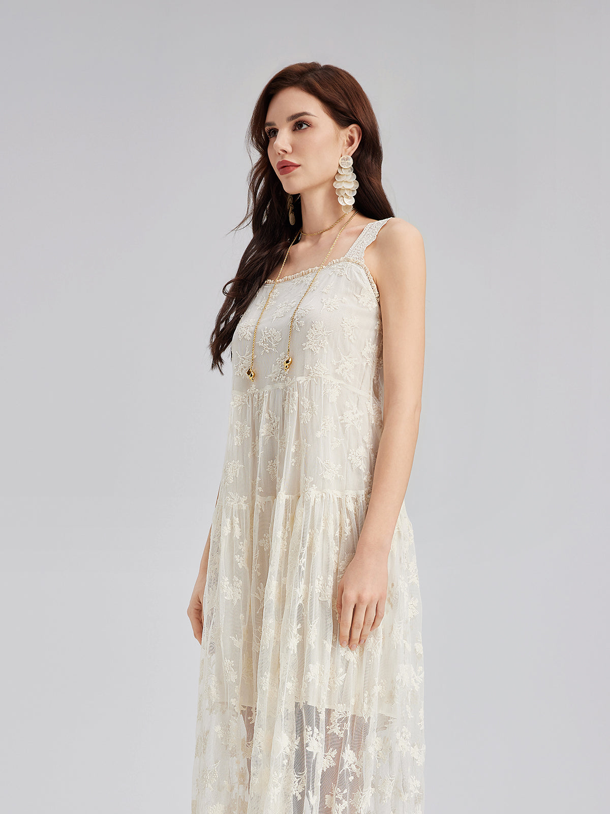 Hooded Lace Embroidered Set