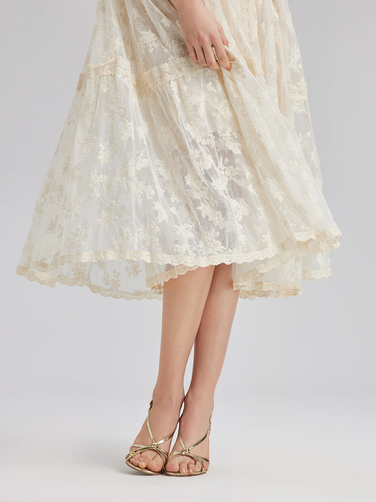 Hooded Lace Embroidered Set