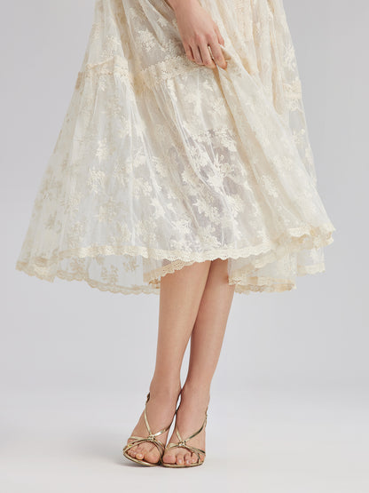 Hooded Lace Embroidered Set