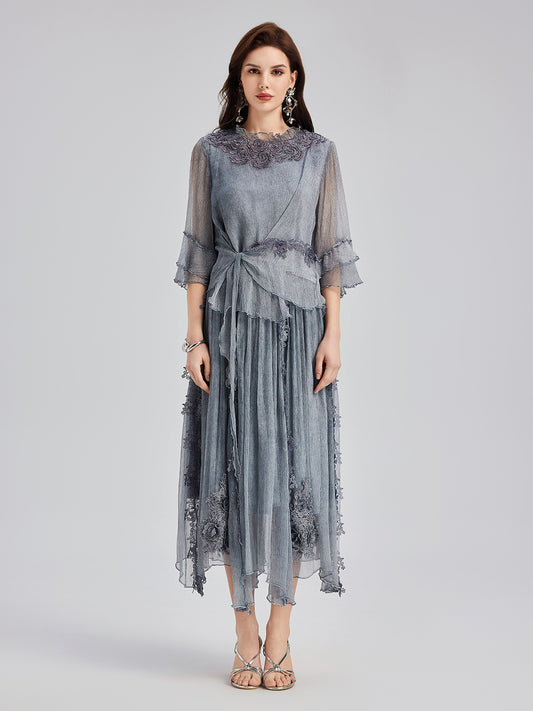 Elegant Lace-Dyed Silk Top