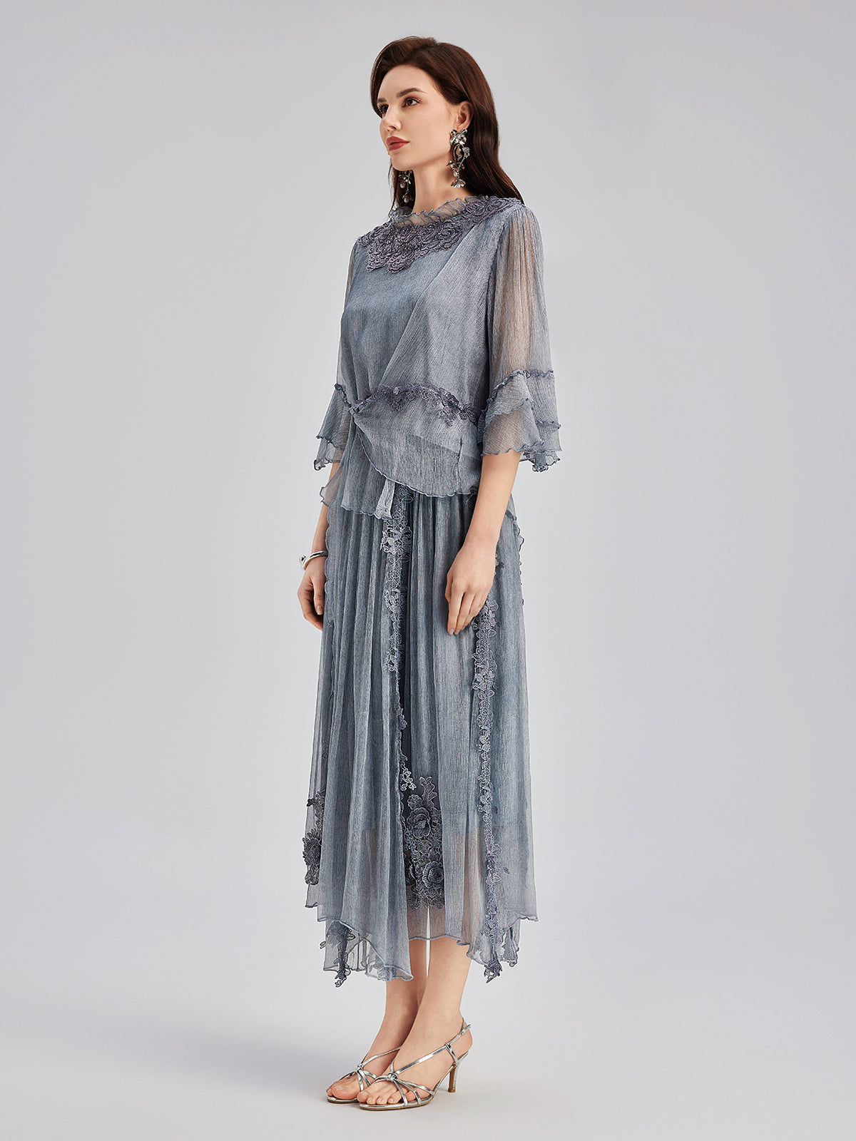 Elegant Lace-Dyed Silk Top