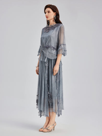 Elegant Lace-Dyed Silk Top