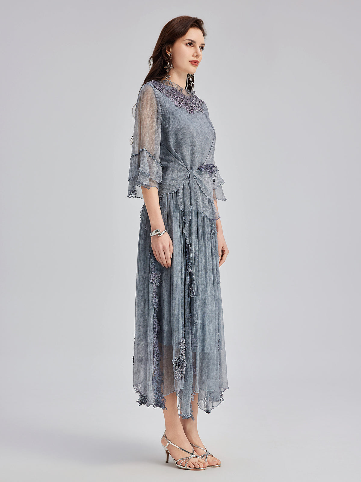 Elegant Lace-Dyed Silk Top