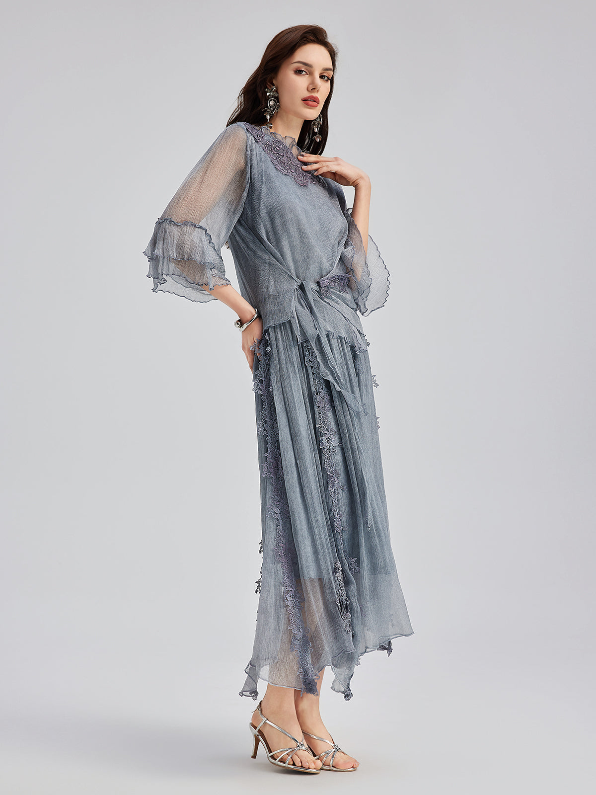 Elegant Lace-Dyed Silk Top