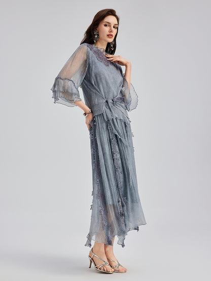 Elegant Lace-Dyed Silk Top