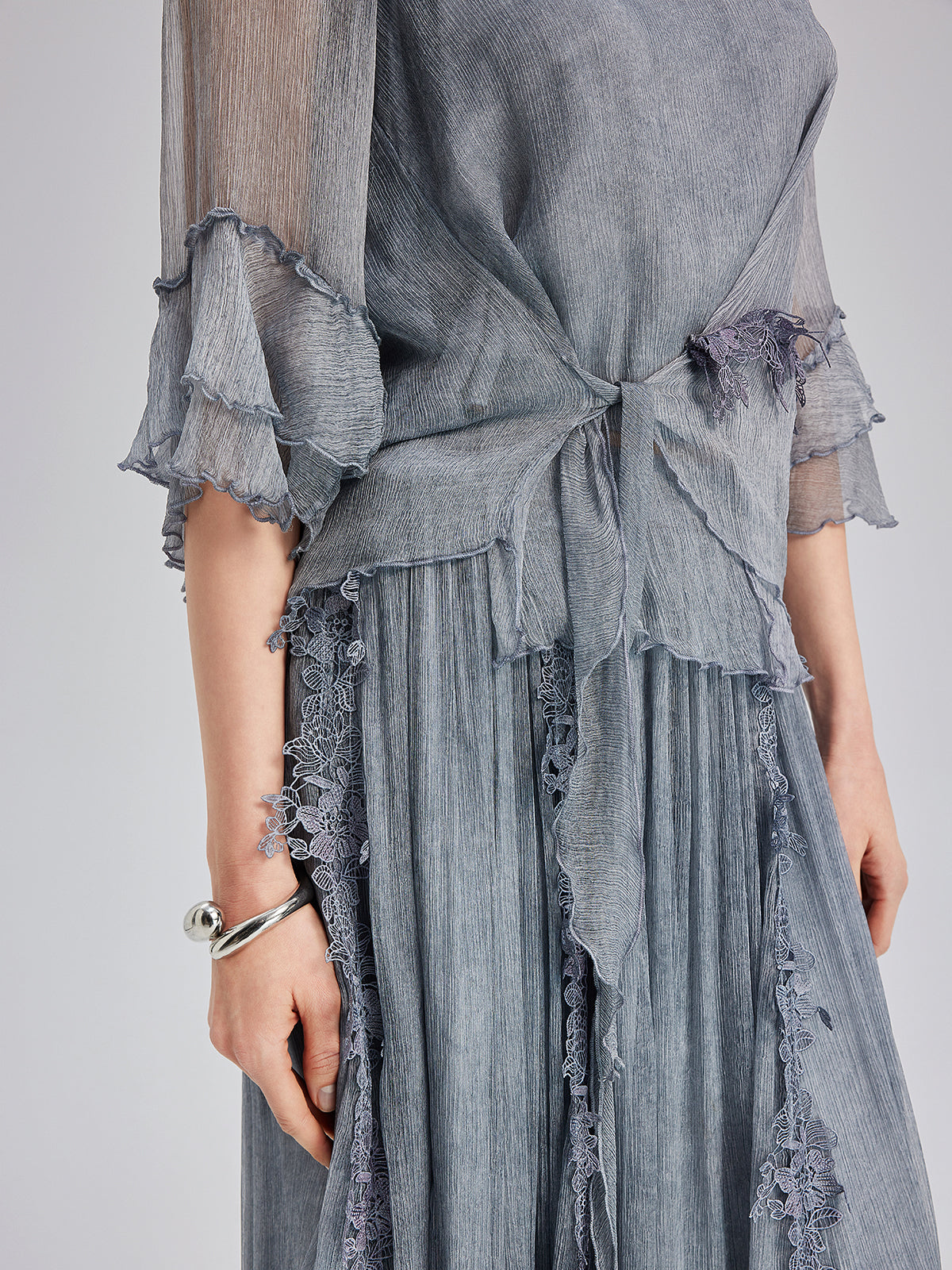Elegant Lace-Dyed Silk Top