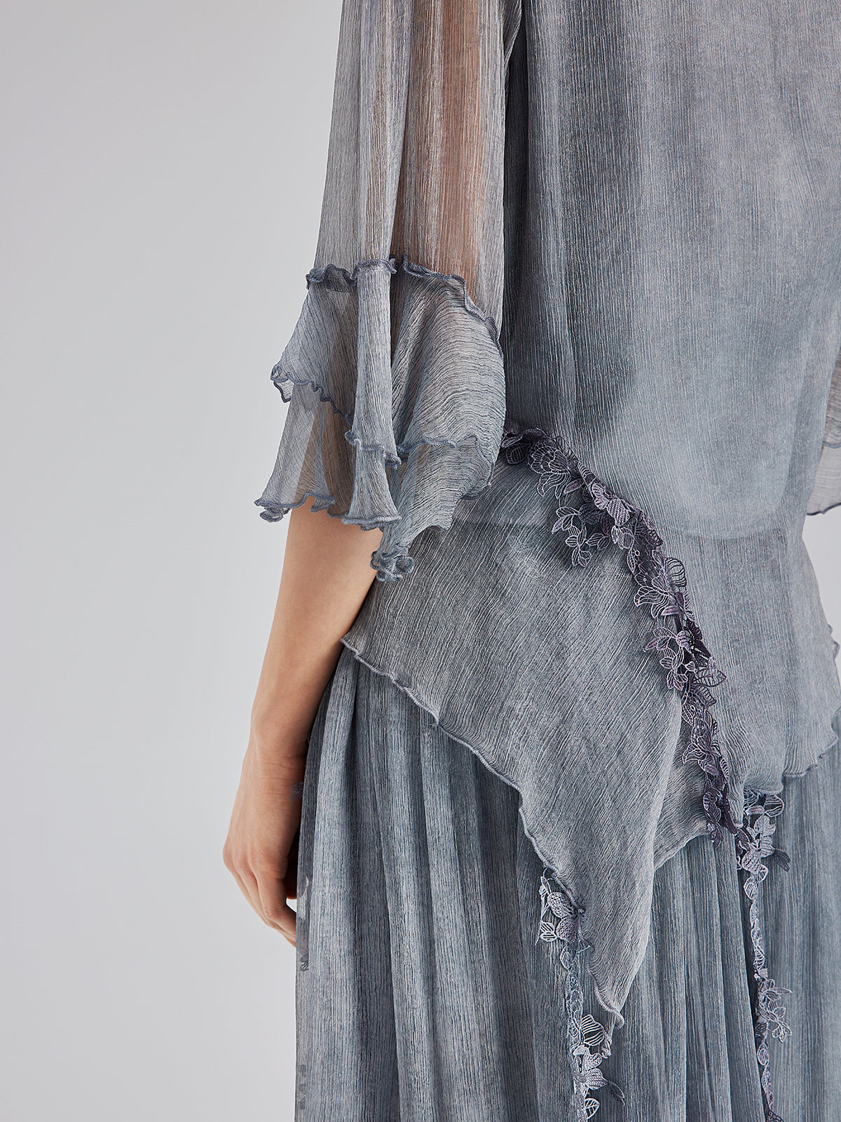 Elegant Lace-Dyed Silk Top