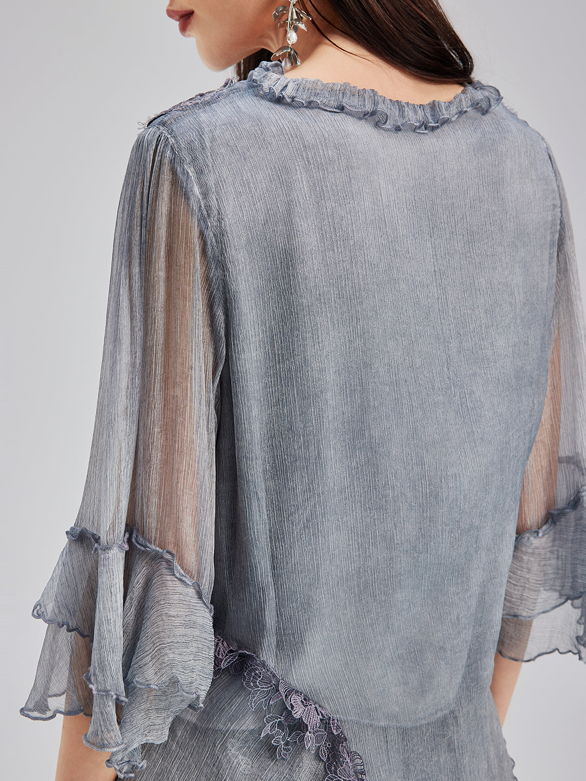 Elegant Lace-Dyed Silk Top