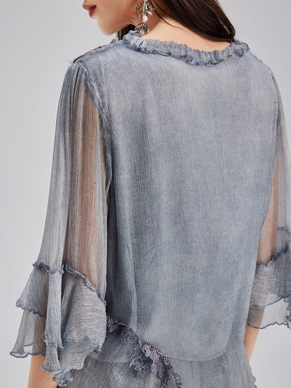 Elegant Lace-Dyed Silk Top