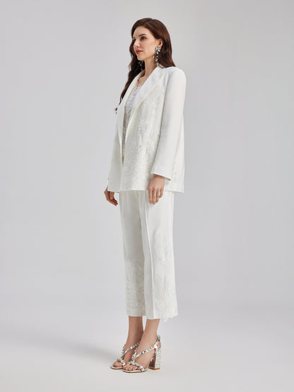 Luxe Floral Embroidered Relaxed Blazer