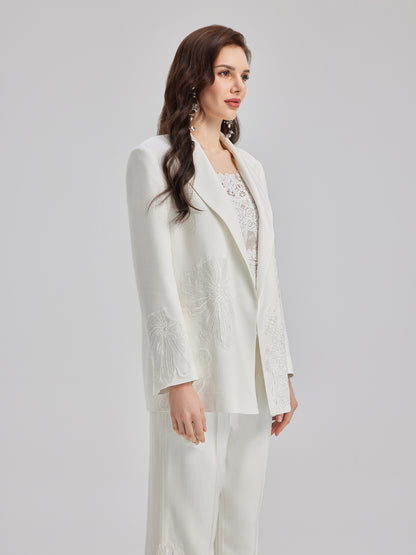 Luxe Floral Embroidered Relaxed Blazer