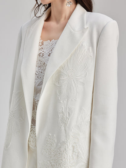 Luxe Floral Embroidered Relaxed Blazer