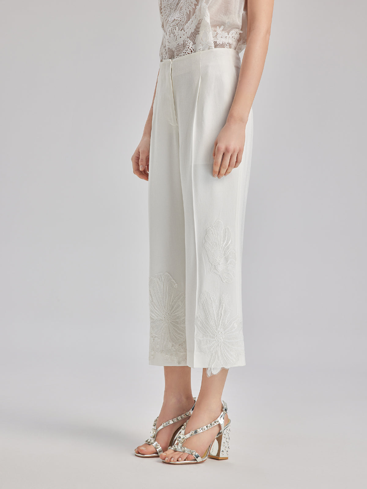 Luxe Elegant Embroidered Long Pants