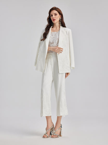 Luxe Elegant Embroidered Long Pants