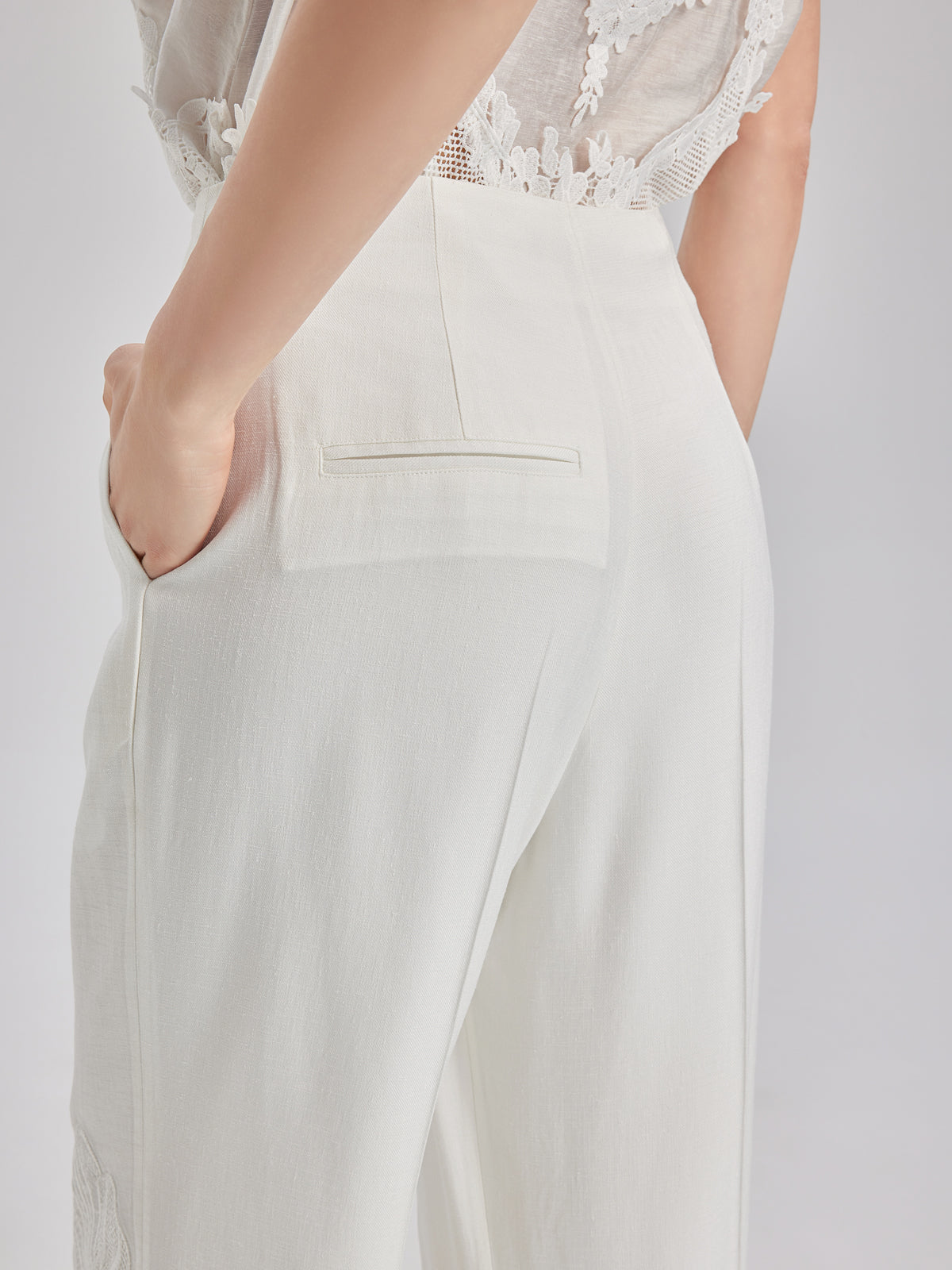 Luxe Elegant Embroidered Long Pants