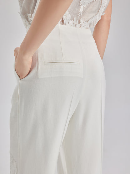 Luxe Elegant Embroidered Long Pants