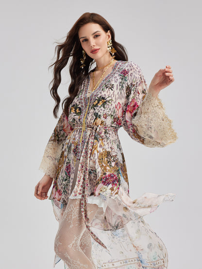 French Romantic Elegant Floral Dress