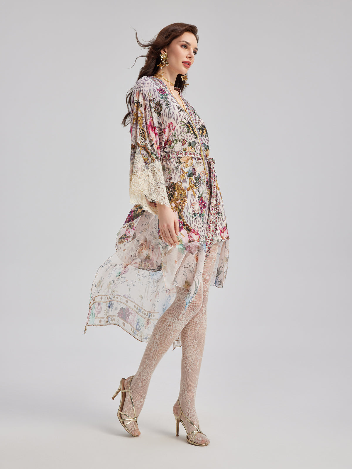 French Romantic Elegant Floral Dress