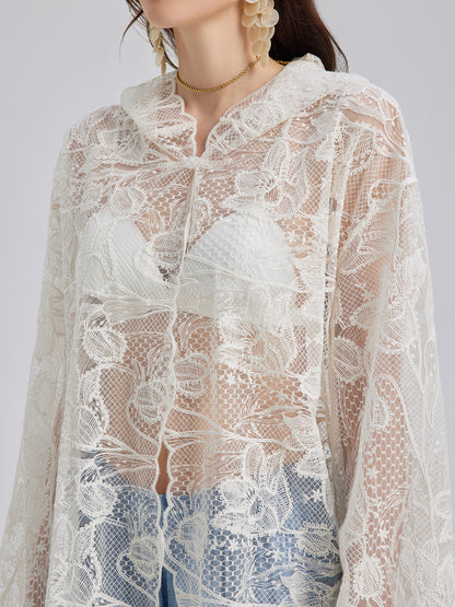 Custom Openwork Short Sleeve Hoodie