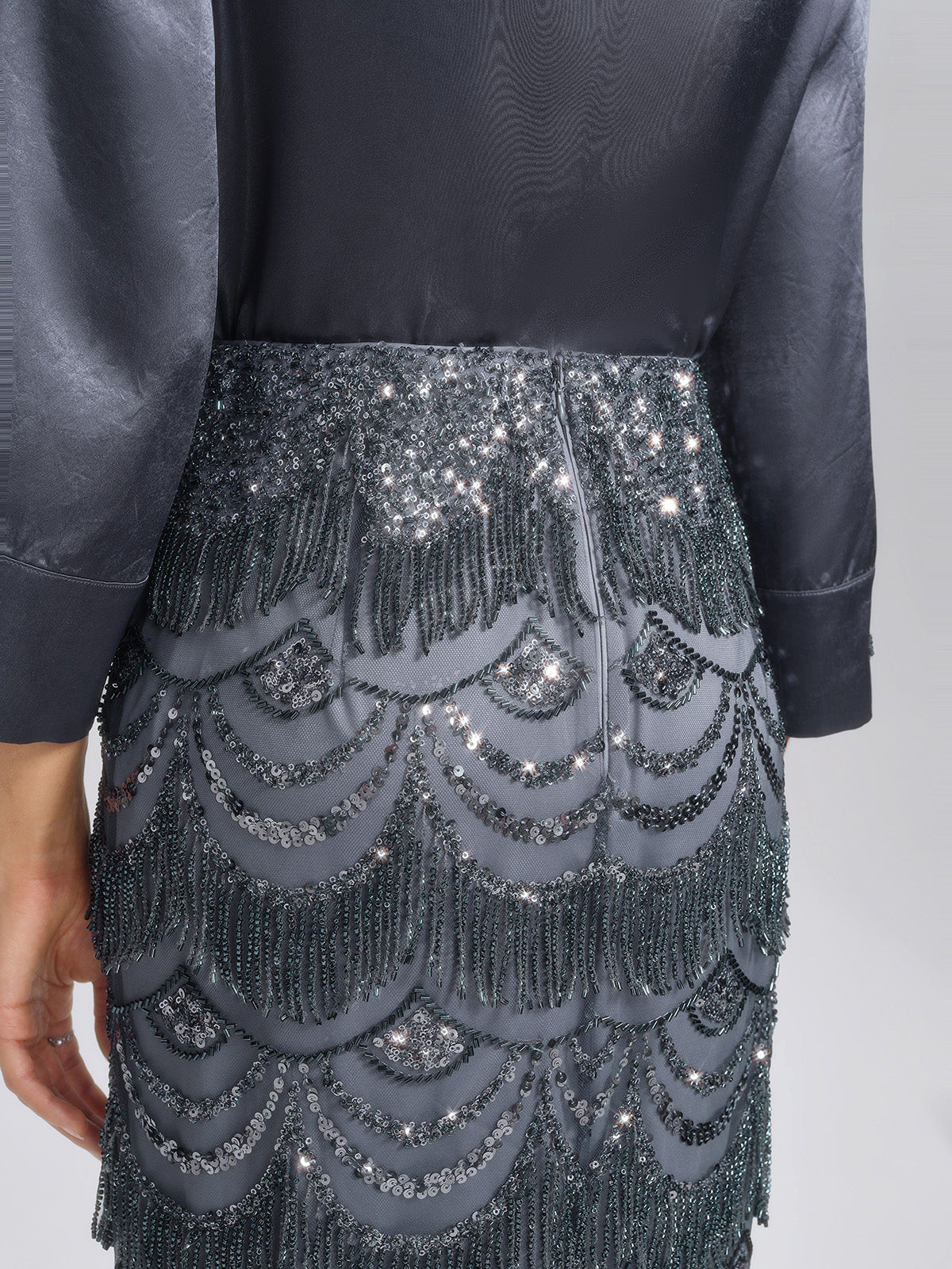 Beaded Sequin Mermaid Evening Skirt