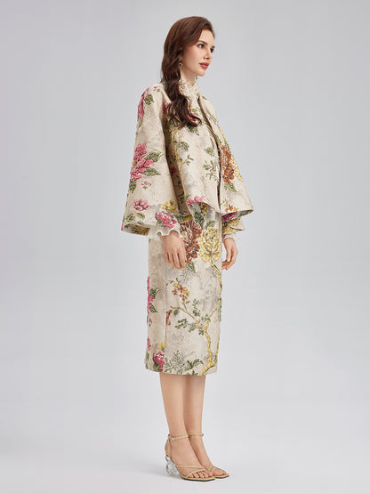 3D Jacquard Hand-Beaded Embellished Jacket
