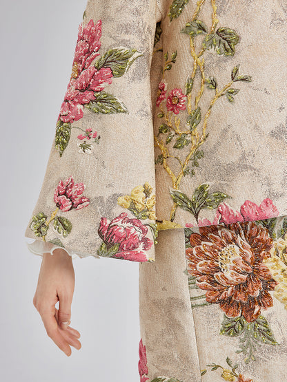 3D Jacquard Hand-Beaded Embellished Jacket
