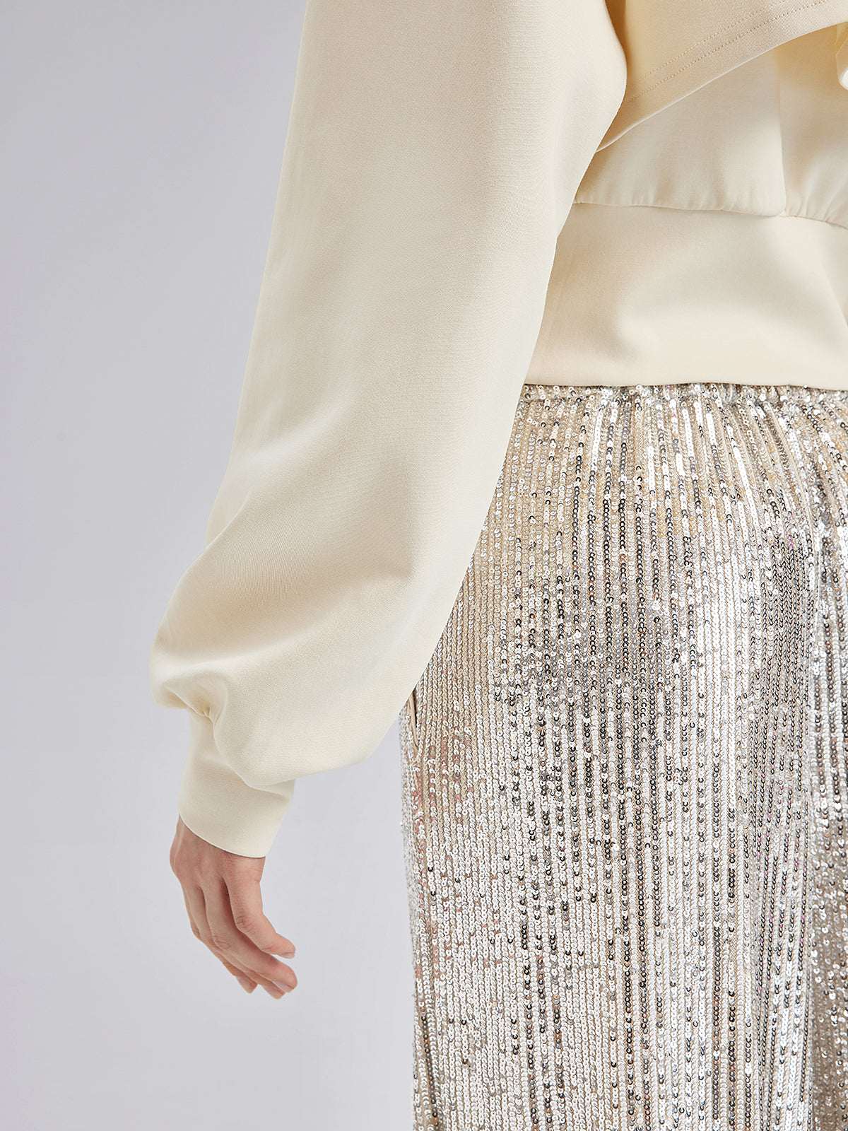 Diamond-Embellished Zipper Vest & Non-hooded Set