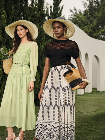New Arrival Bohemian Pleated Set