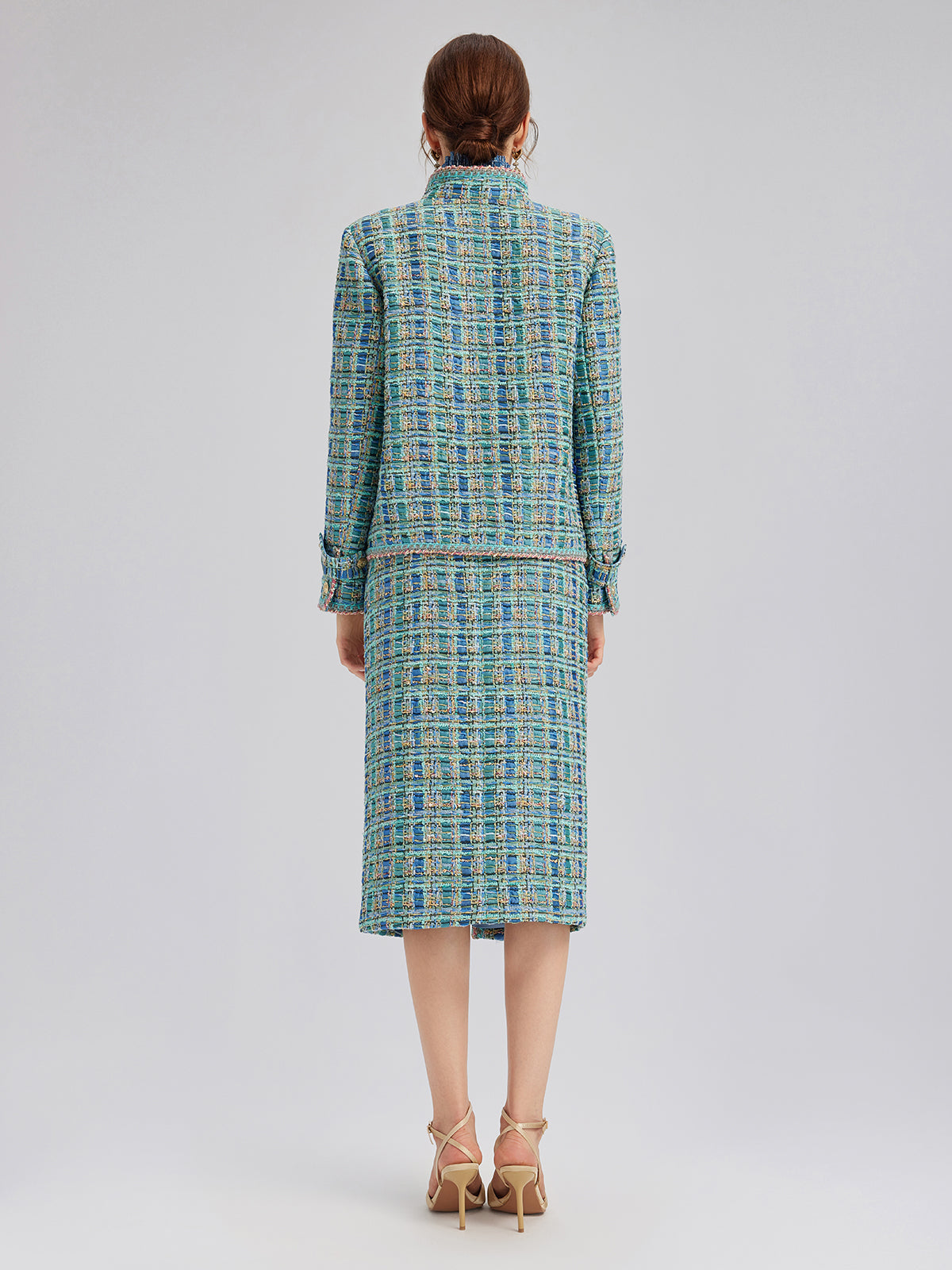Multicolor Tweed Hand-Sewn Braid Trim Jacket