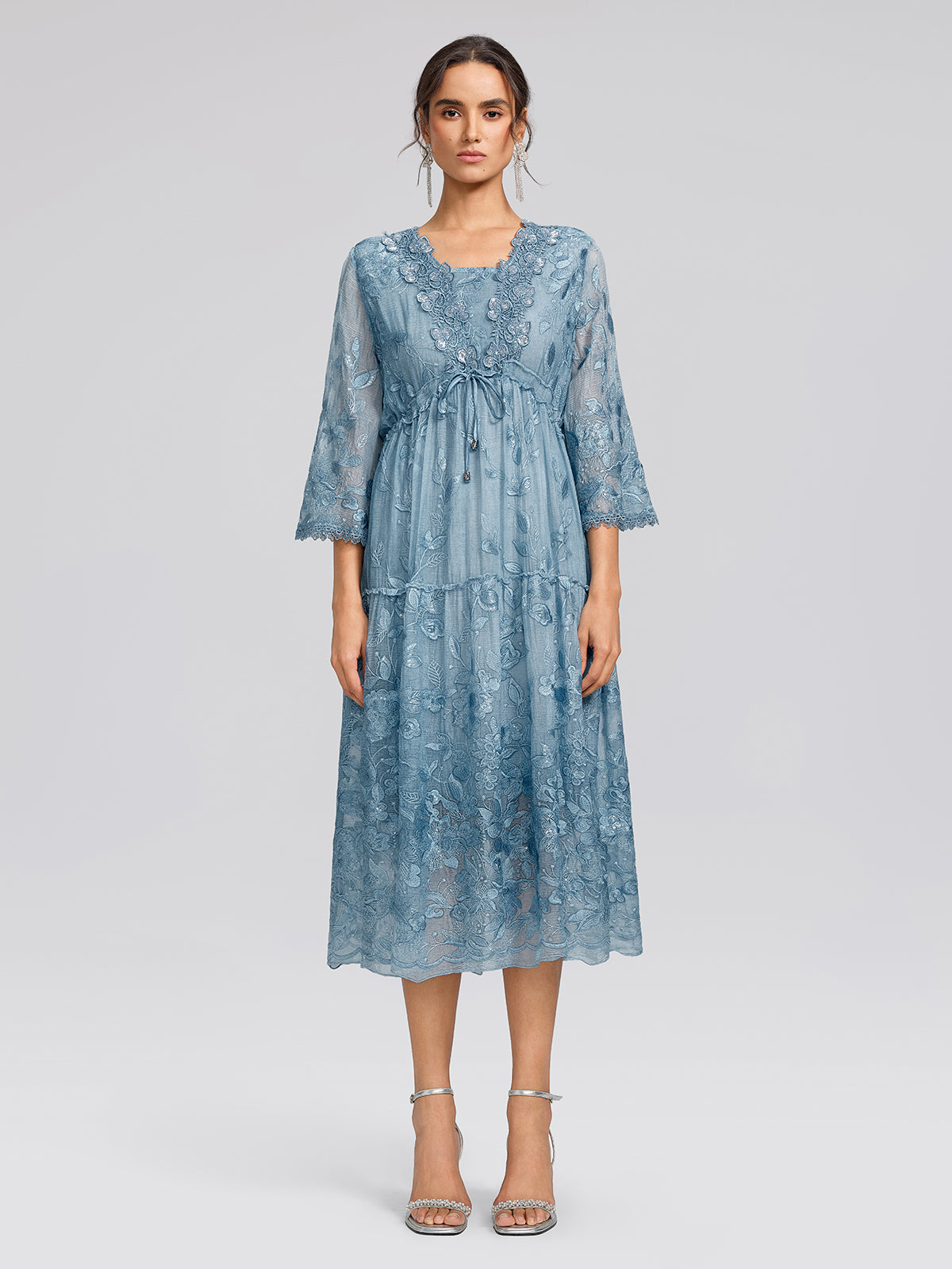 Premium Silk Dyed Embroidered Sequin Dress