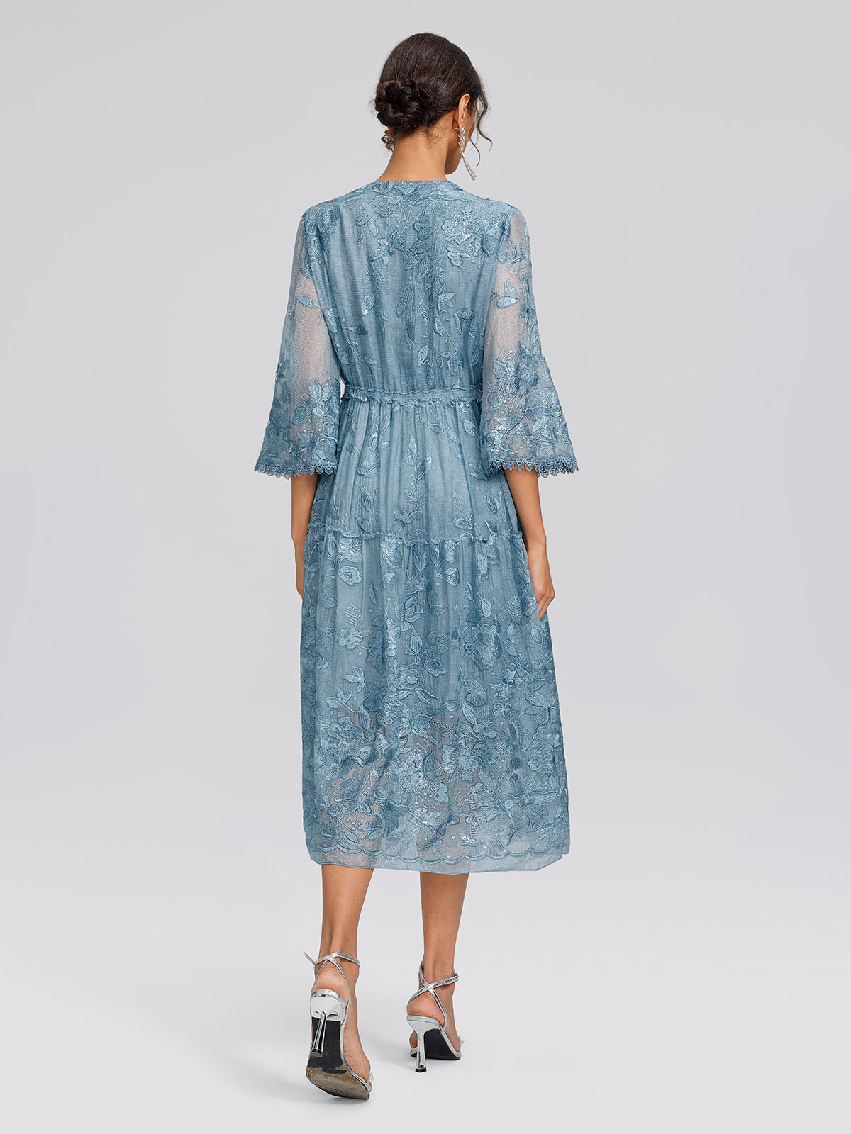 Premium Silk Dyed Embroidered Sequin Dress