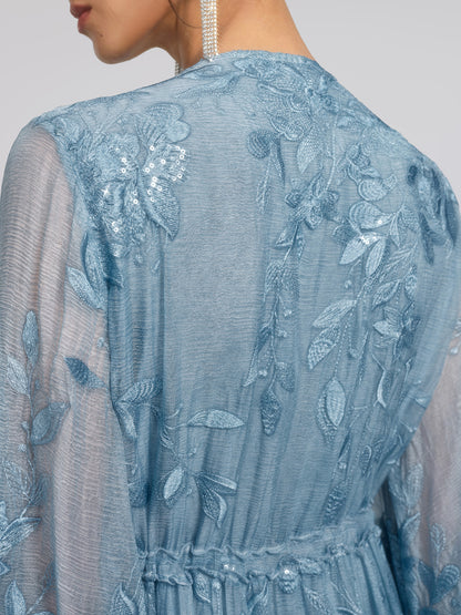 Premium Silk Dyed Embroidered Sequin Dress