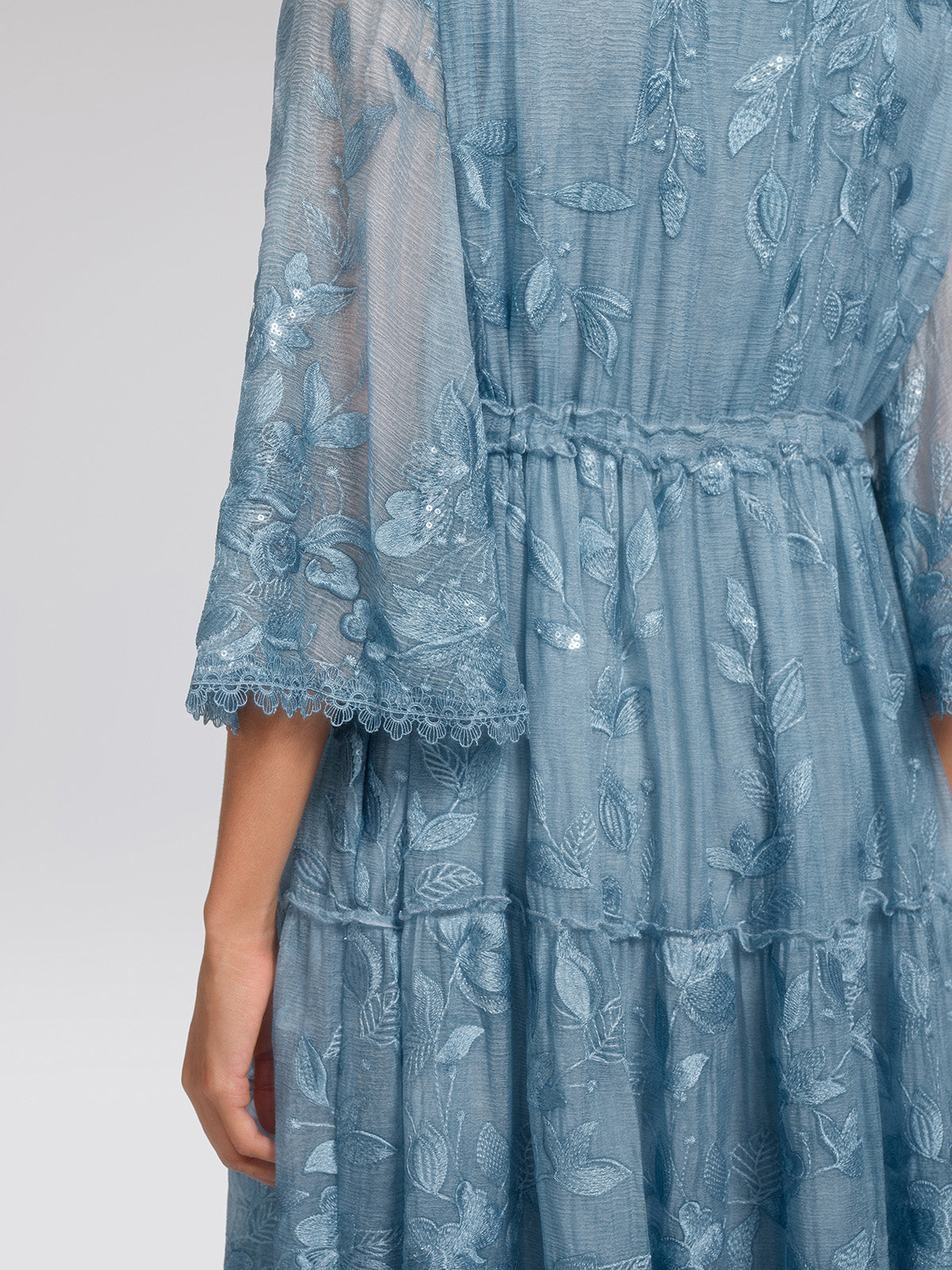 Premium Silk Dyed Embroidered Sequin Dress