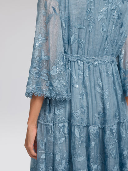 Premium Silk Dyed Embroidered Sequin Dress