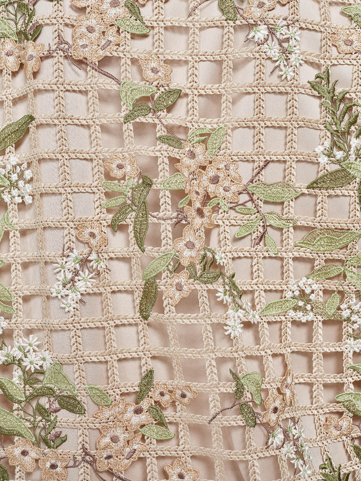 Grid Lace Floral Applique Jacket