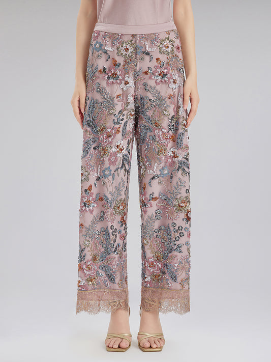 Multicolor Sequin Embroidered Trousers