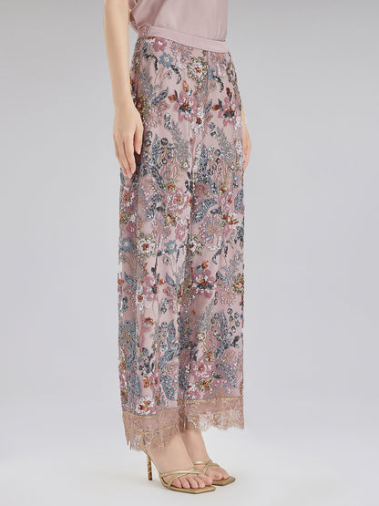 Multicolor Sequin Embroidered Trousers